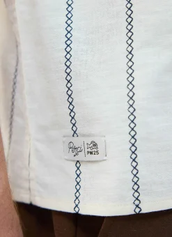 Percival Short Sleeve Shirts|Knitted Shirts^Cross Stitch Boxy Clerk Shirt Ecru
