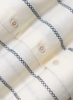 Percival Short Sleeve Shirts|Knitted Shirts^Cross Stitch Boxy Clerk Shirt Ecru
