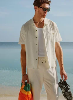 Percival Short Sleeve Shirts|Cuban Collared Shirts^Cuban Shirt Ecru