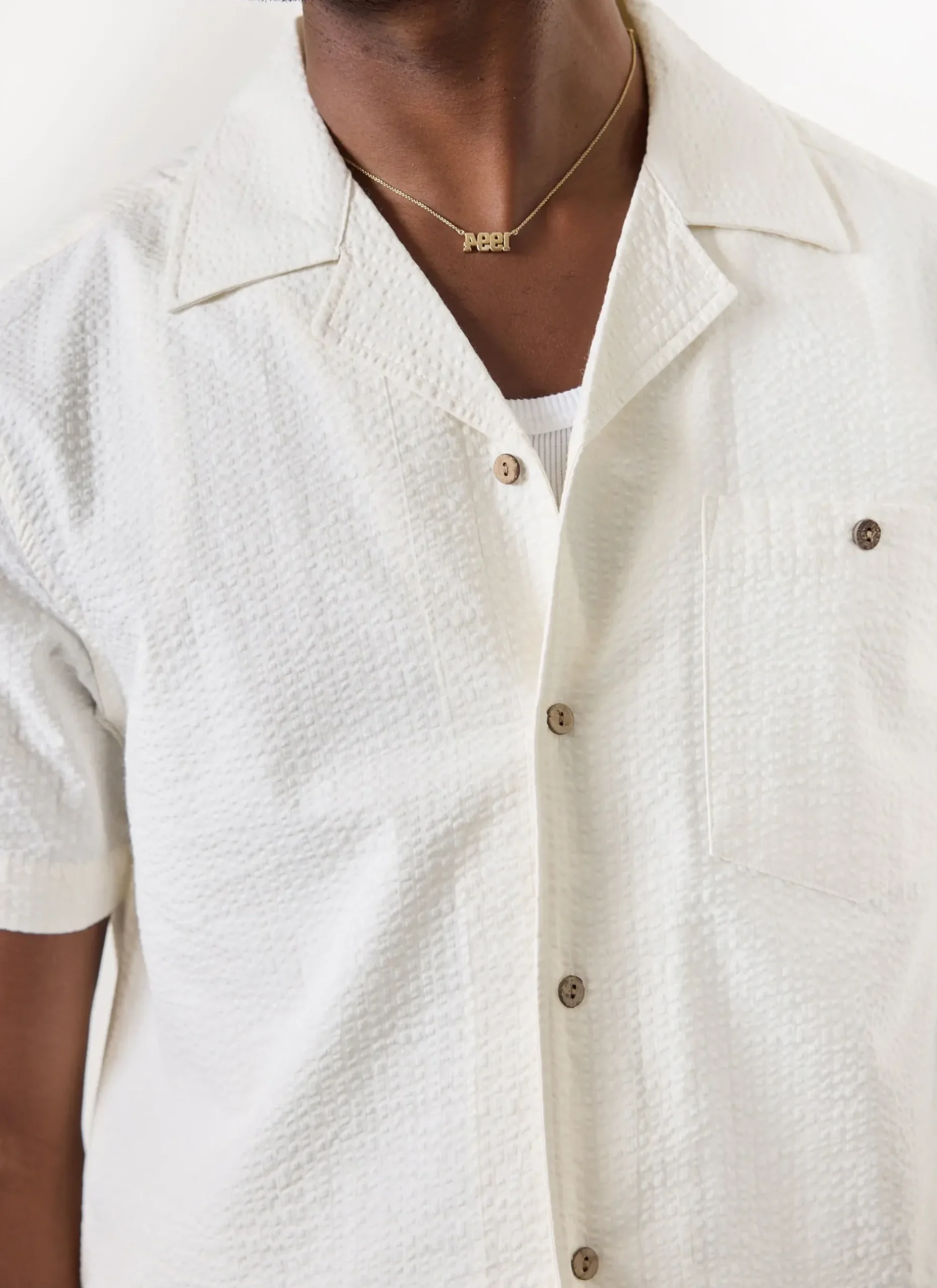 Percival Short Sleeve Shirts|Cuban Collared Shirts^Cuban Shirt Ecru
