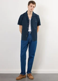 Percival Short Sleeve Shirts|Cuban Collared Shirts^Cuban Shirt Navy