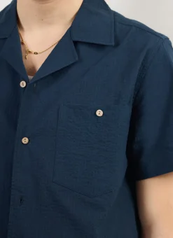 Percival Short Sleeve Shirts|Cuban Collared Shirts^Cuban Shirt Navy