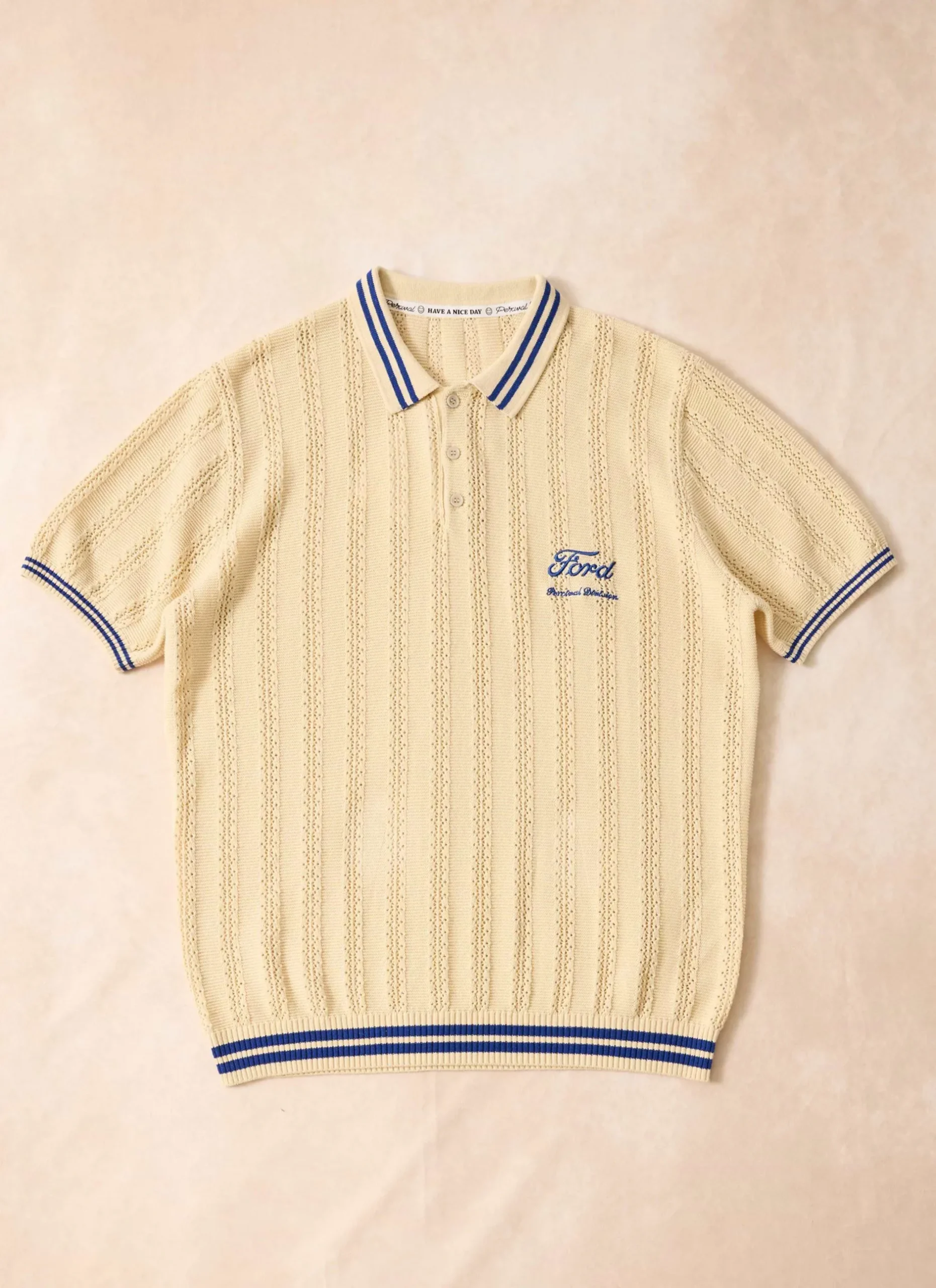 Percival Polo Shirts|Polo Shirts^Dealership Knitted Polo Ecru