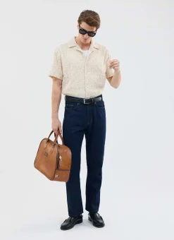Percival Short Sleeve Shirts|Knitted Shirts^Elio Crochet Cuban Shirt Ecru