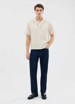 Percival Short Sleeve Shirts|Knitted Shirts^Elio Crochet Cuban Shirt Ecru