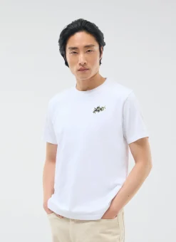 Percival White T-Shirts|Regular Fit T-Shirts^Embroidered Olive T Shirt White