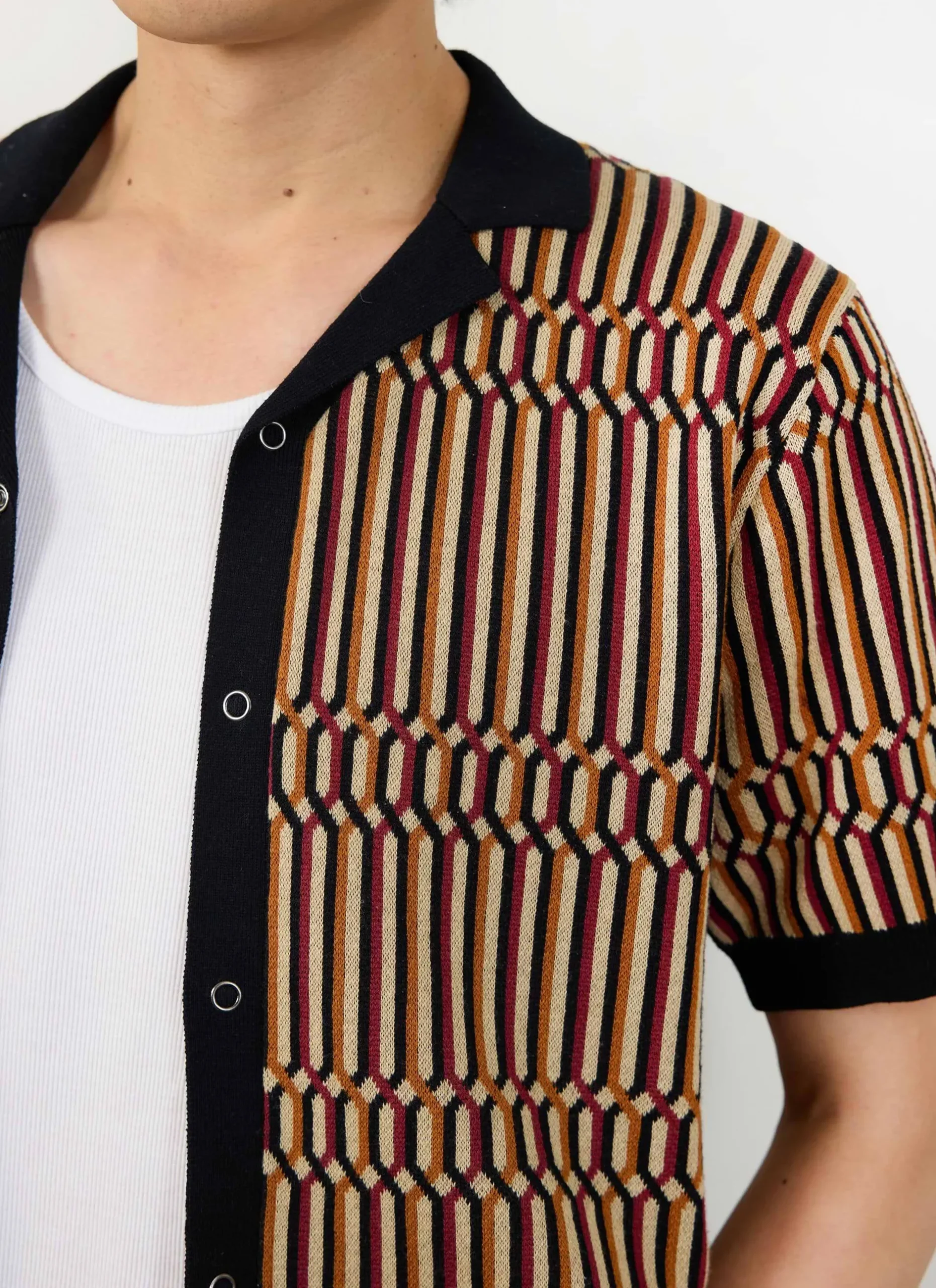 Percival Knitted Shirts|Knitted Polo Shirts & Knitted Shirts^Fargo Knitted Shirt Tan with Black