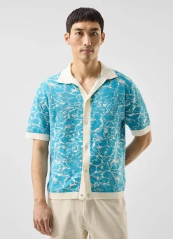 Percival Knitted Shirts|Knitted Polo Shirts & Knitted Shirts^Farraris Negroni Knitted Shirt Blue with White