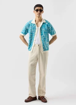 Percival Knitted Shirts|Knitted Polo Shirts & Knitted Shirts^Farraris Negroni Knitted Shirt Blue with White