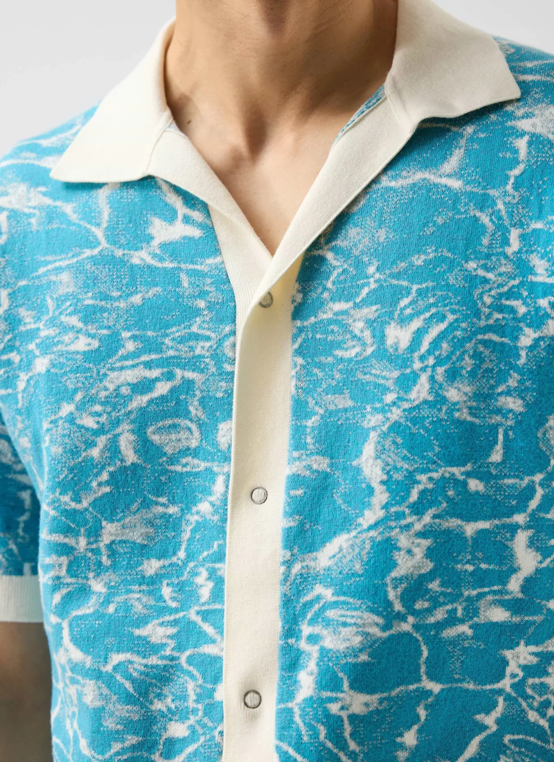 Percival Knitted Shirts|Knitted Polo Shirts & Knitted Shirts^Farraris Negroni Knitted Shirt Blue with White