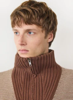 Percival Jumpers & Sweaters^Fisherman Quarter Zip Sweater Rust