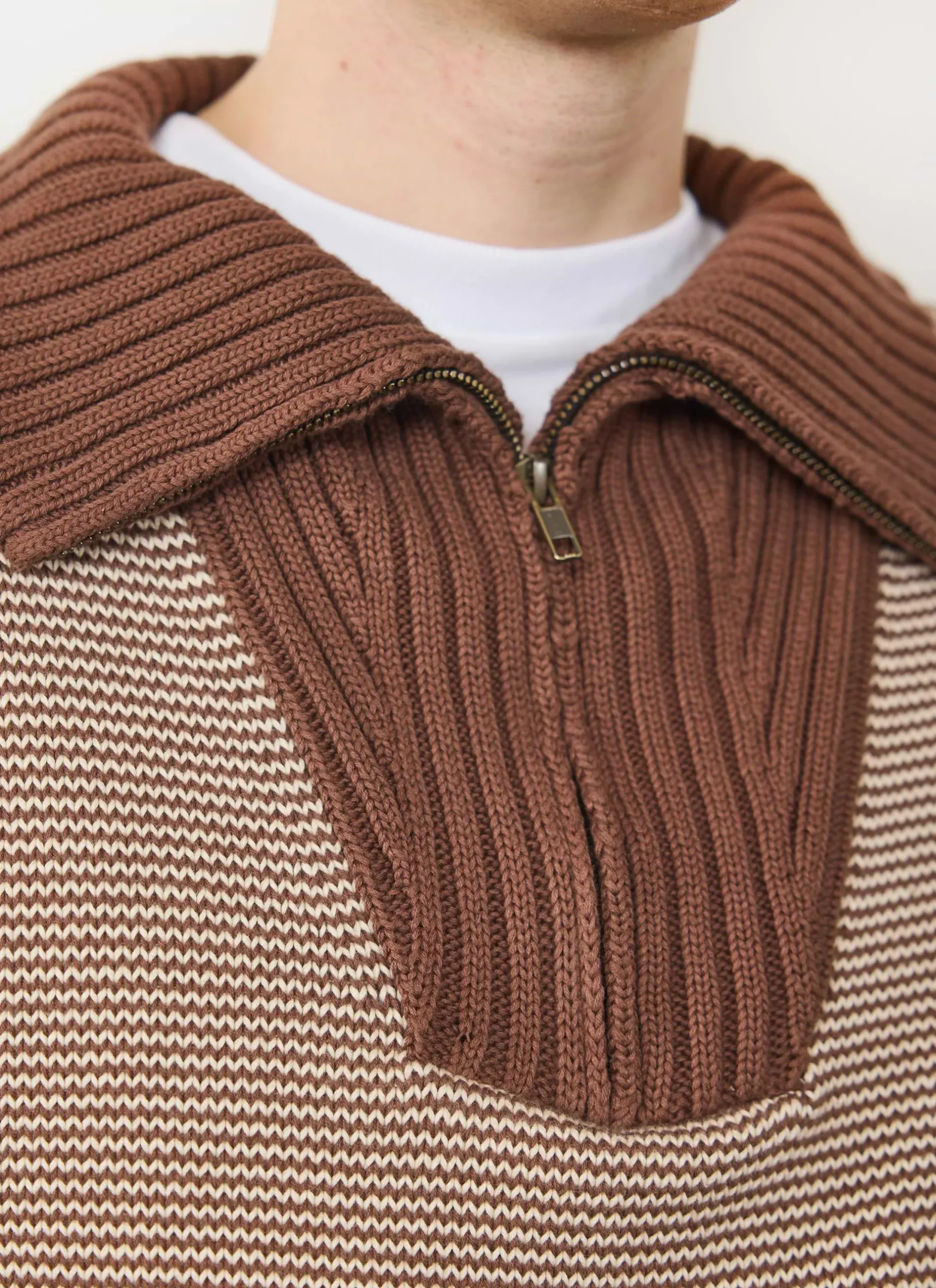 Percival Jumpers & Sweaters^Fisherman Quarter Zip Sweater Rust