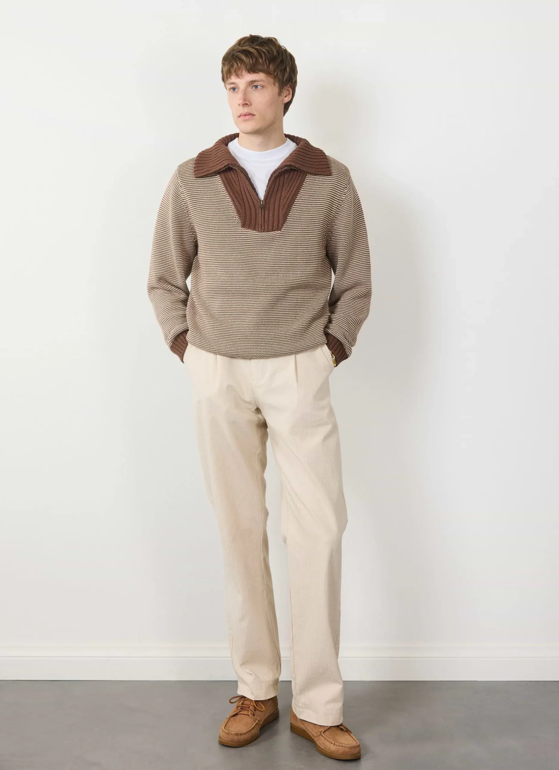 Percival Jumpers & Sweaters^Fisherman Quarter Zip Sweater Rust