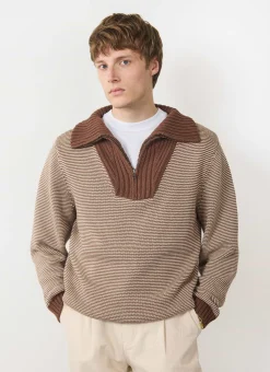 Percival Jumpers & Sweaters^Fisherman Quarter Zip Sweater Rust