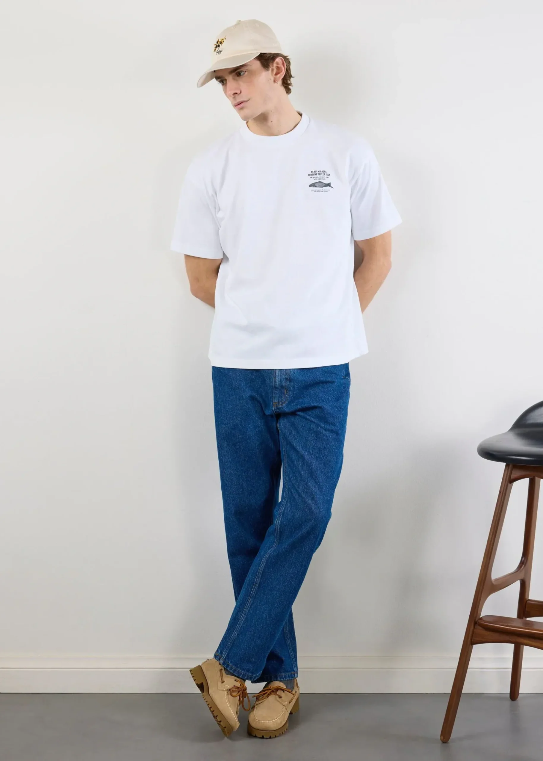 Percival Oversized T-Shirts|Boxy T-Shirts^Fortune Fish Oversized T Shirt White