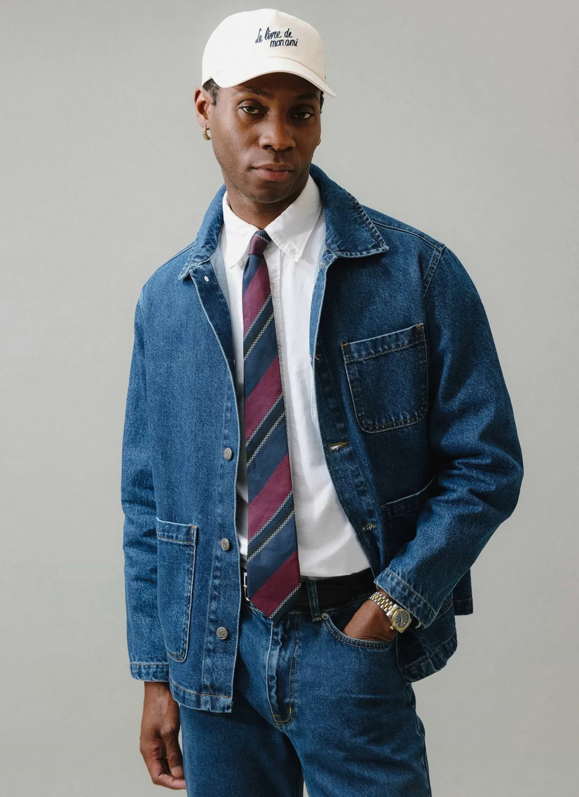Percival Jackets|Denim Jackets^Gove Chore Jacket Mid Wash Blue