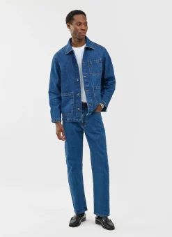Percival Jackets|Denim Jackets^Gove Chore Jacket Mid Wash Blue
