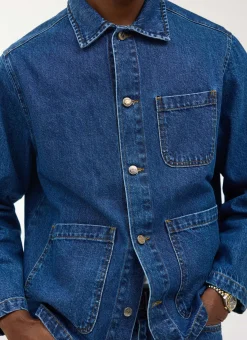 Percival Jackets|Denim Jackets^Gove Chore Jacket Mid Wash Blue