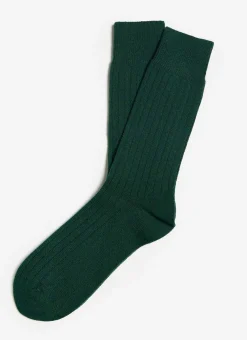 Percival Socks^ Green Cashmere Rib Socks