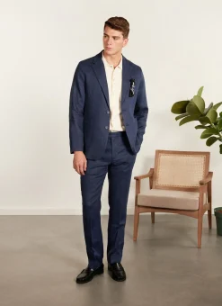 Percival Ties|Ties^Key Jacquard Tie Navy