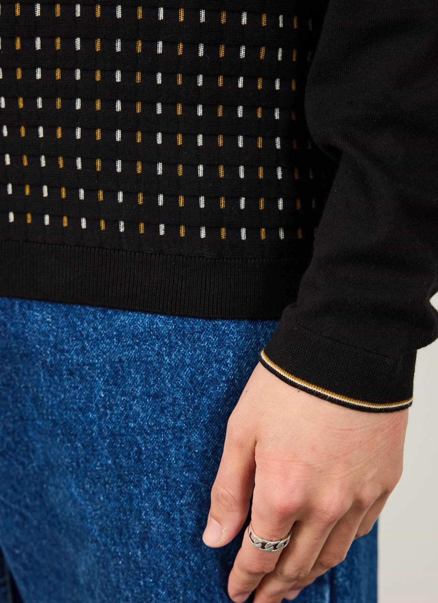 Percival Knitted Shirts|Knitted Polo Shirts & Knitted Shirts^Kihara Long Sleeve Polo Black