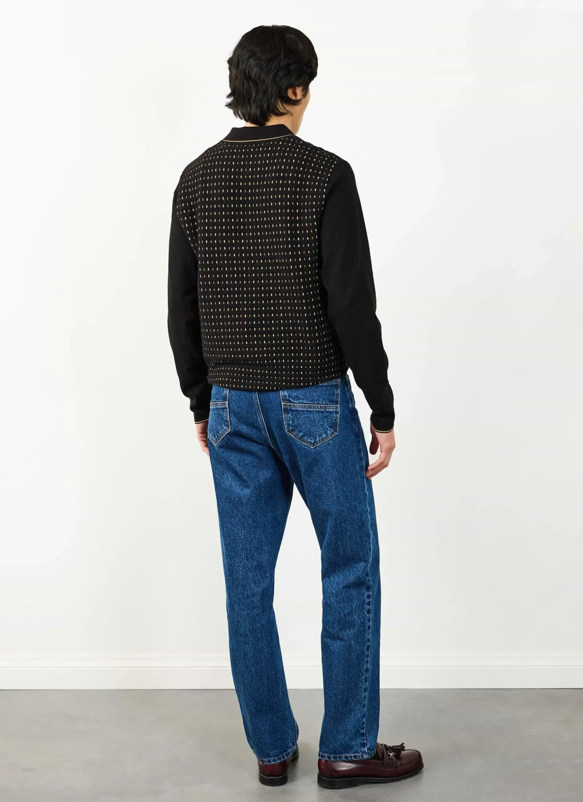 Percival Knitted Shirts|Knitted Polo Shirts & Knitted Shirts^Kihara Long Sleeve Polo Black