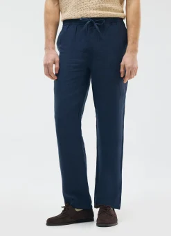 Percival Straight Leg Trousers|Linen Trousers^Linen Everyday Trousers Navy