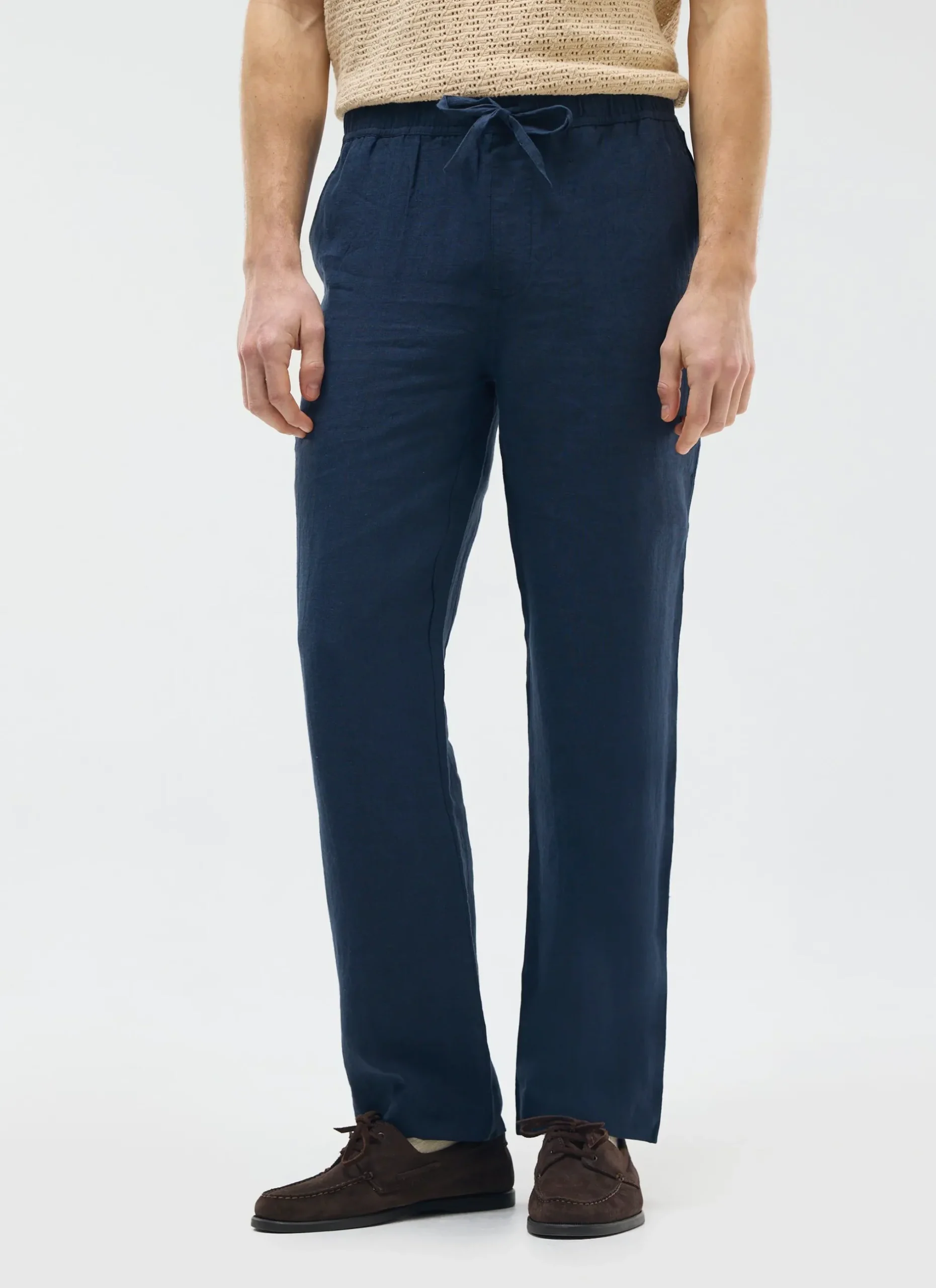 Percival Straight Leg Trousers|Linen Trousers^Linen Everyday Trousers Navy