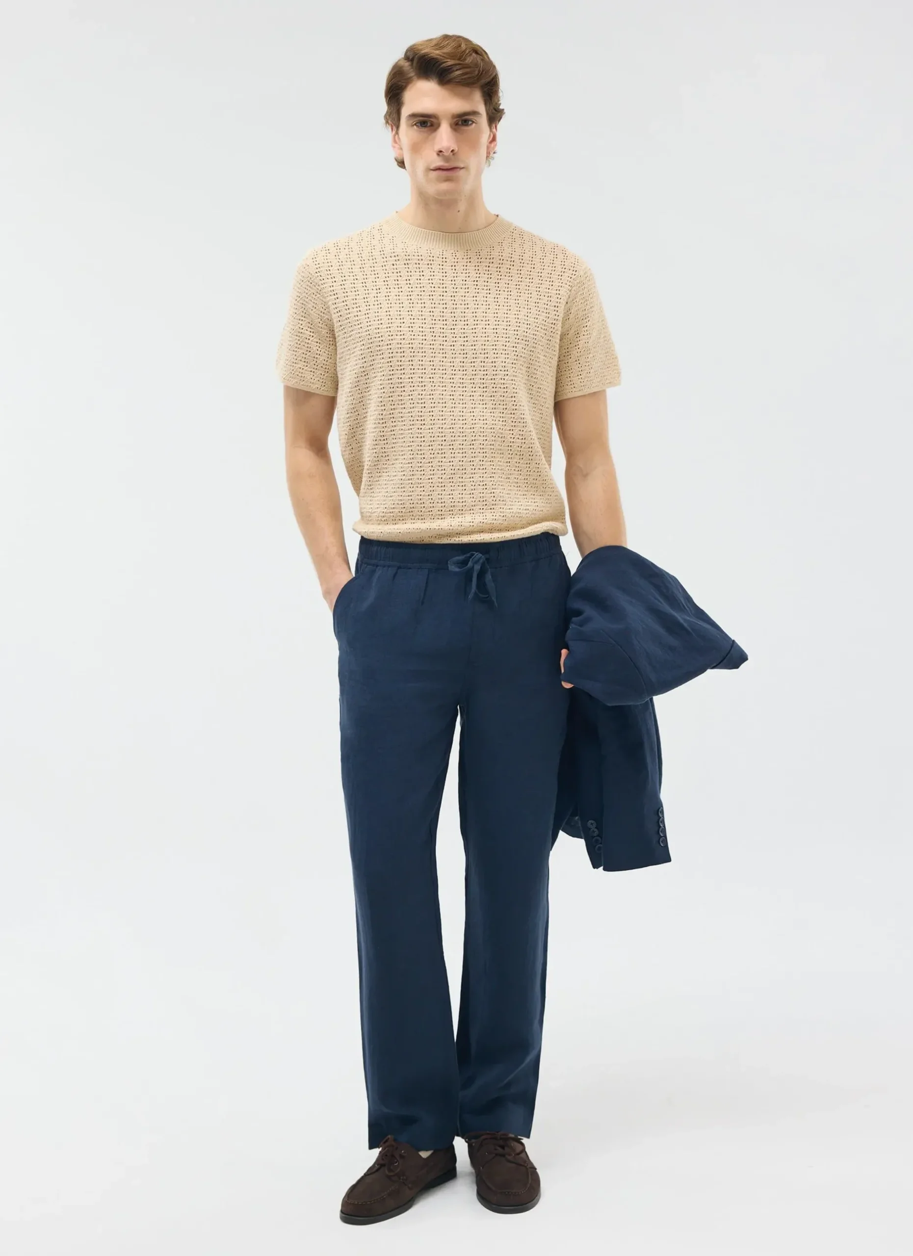 Percival Straight Leg Trousers|Linen Trousers^Linen Everyday Trousers Navy