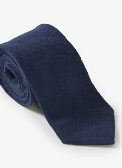 Percival Ties|Ties^Linen Tie Navy