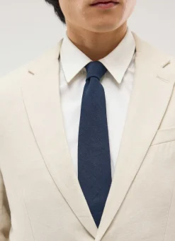 Percival Ties|Ties^Linen Tie Navy