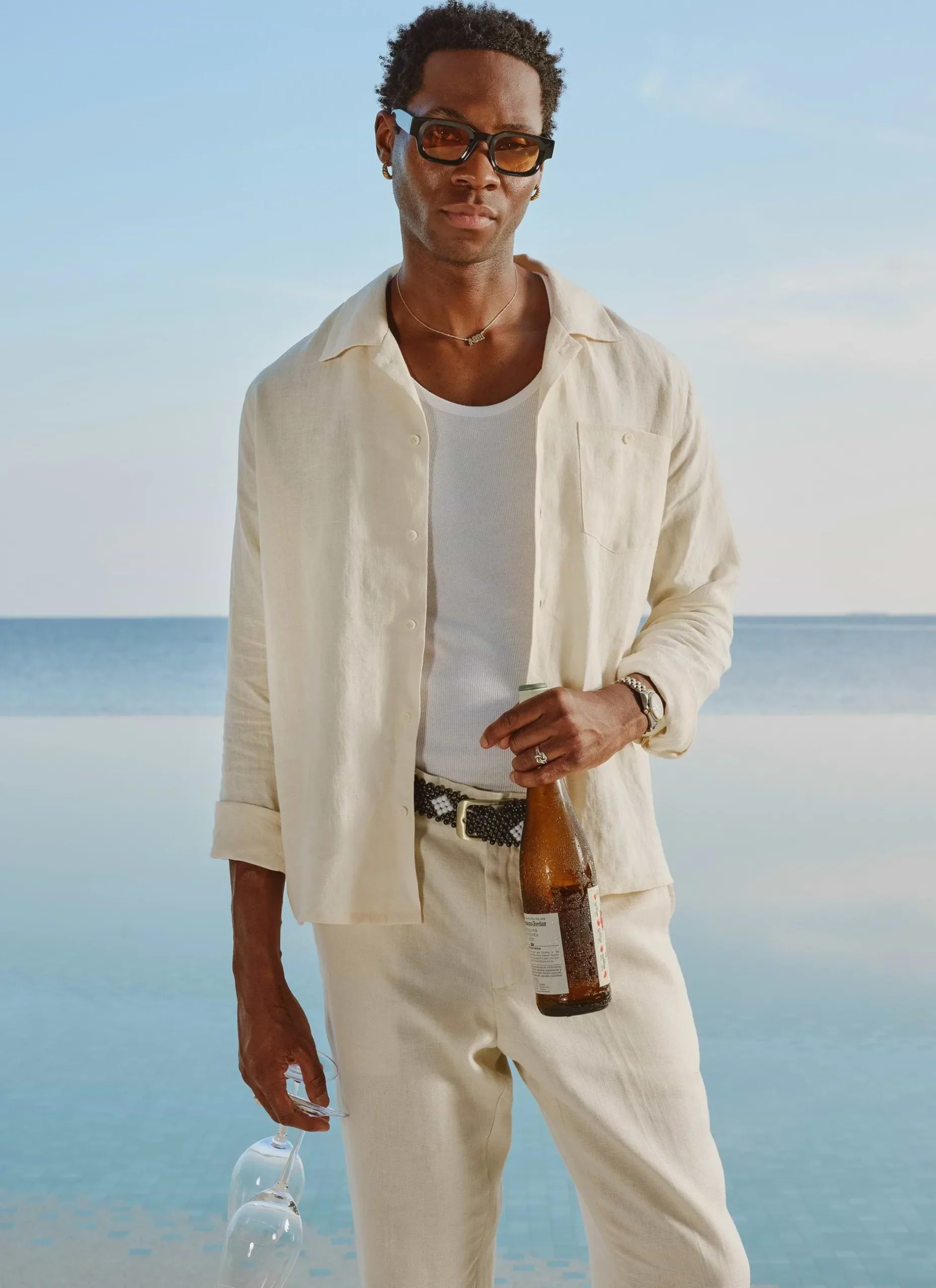 Percival Long Sleeve Shirts|Linen Shirts^Long Sleeve Cuban Linen Shirt Cream