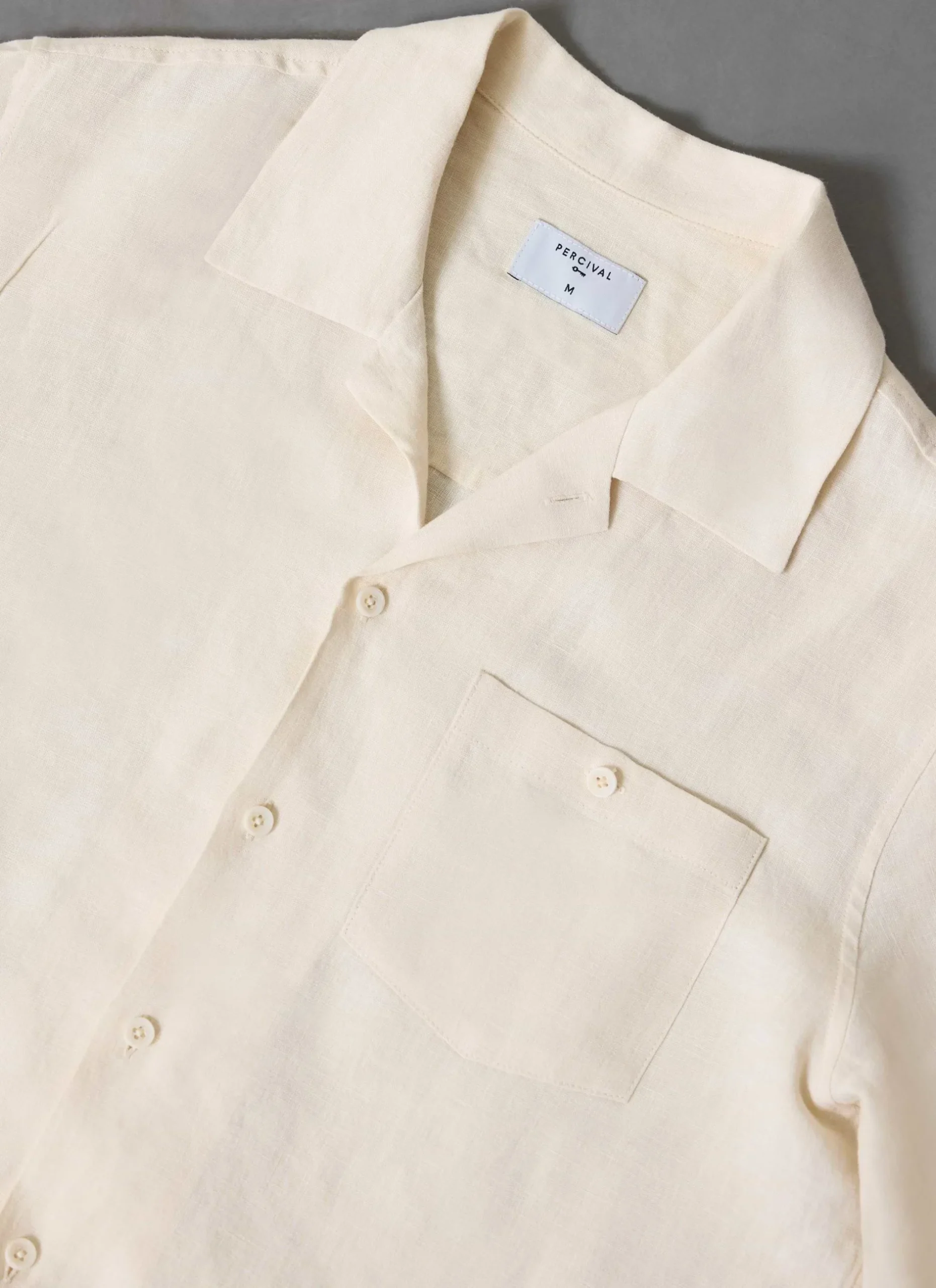 Percival Long Sleeve Shirts|Linen Shirts^Long Sleeve Cuban Linen Shirt Cream