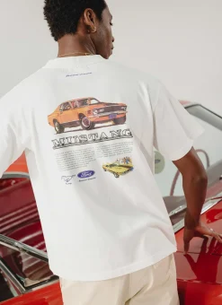 Percival Oversized T-Shirts|Boxy T-Shirts^Mach Won! '69 Mustang Oversized T Shirt White
