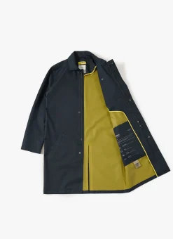 Percival Coats|Trench Coats^Men's Navy Greyson Long Trench Coat Midnight with Olive