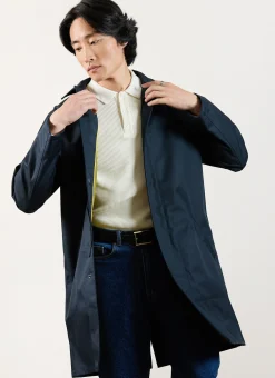 Percival Coats|Trench Coats^Men's Navy Greyson Long Trench Coat Midnight with Olive