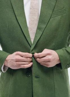 Percival Linen Blazers & Jackets|Race Day Suits^Men's Tailored Two Piece Suit Forest Green