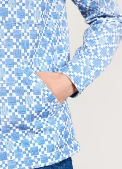 Percival Long Sleeve Shirts|Overshirts & Workshirts^Moquette Grid Long Sleeve Shirt Blue