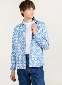 Percival Long Sleeve Shirts|Overshirts & Workshirts^Moquette Grid Long Sleeve Shirt Blue