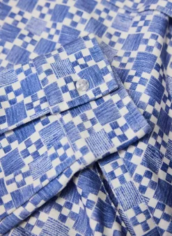 Percival Long Sleeve Shirts|Overshirts & Workshirts^Moquette Grid Long Sleeve Shirt Blue