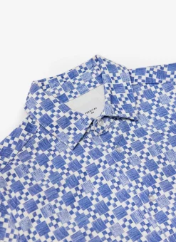 Percival Long Sleeve Shirts|Overshirts & Workshirts^Moquette Grid Long Sleeve Shirt Blue