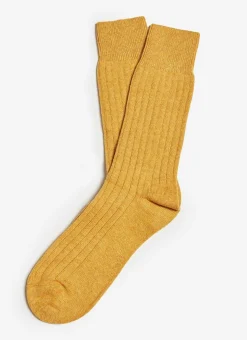 Percival Socks^ Mustard Cashmere Rib Socks
