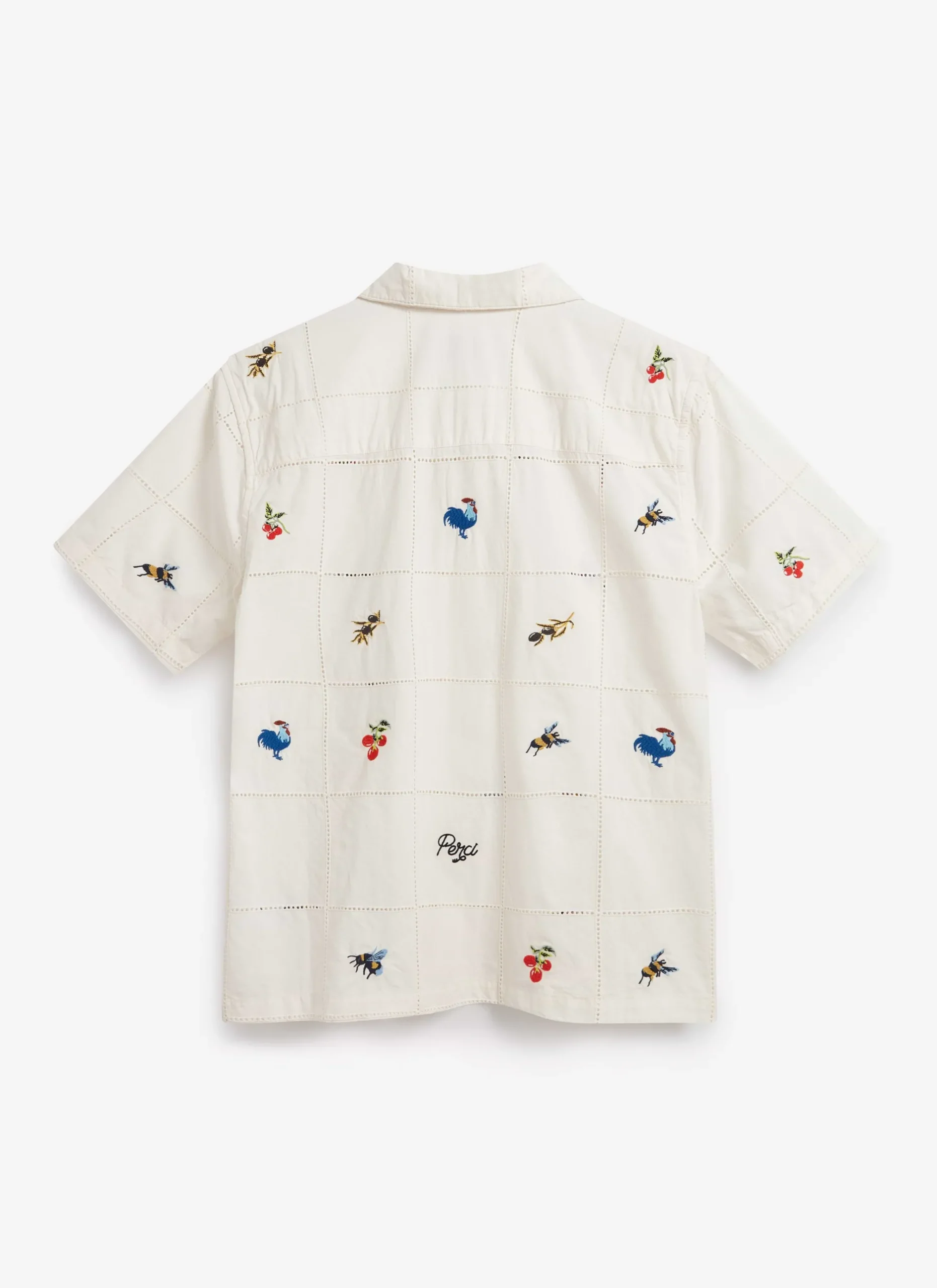 Percival Short Sleeve Shirts|Boxy Shirts^Olive Tapestry Cuban Shirt Ecru
