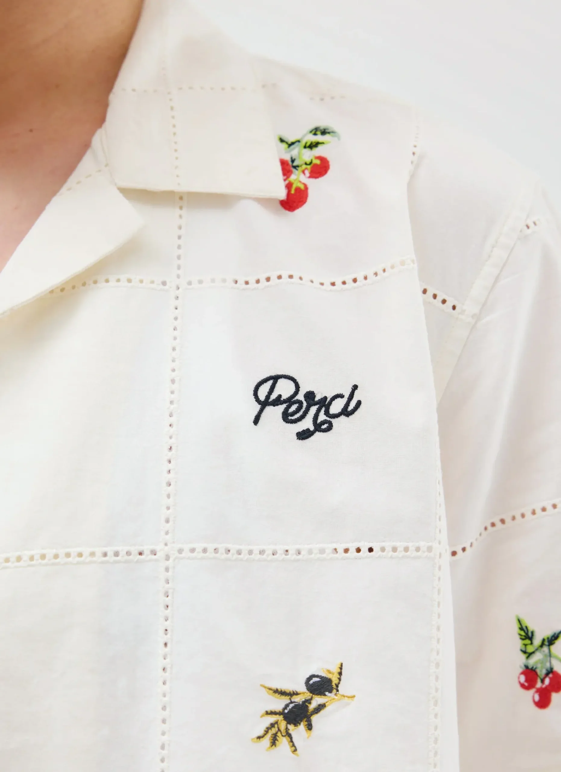 Percival Short Sleeve Shirts|Boxy Shirts^Olive Tapestry Cuban Shirt Ecru