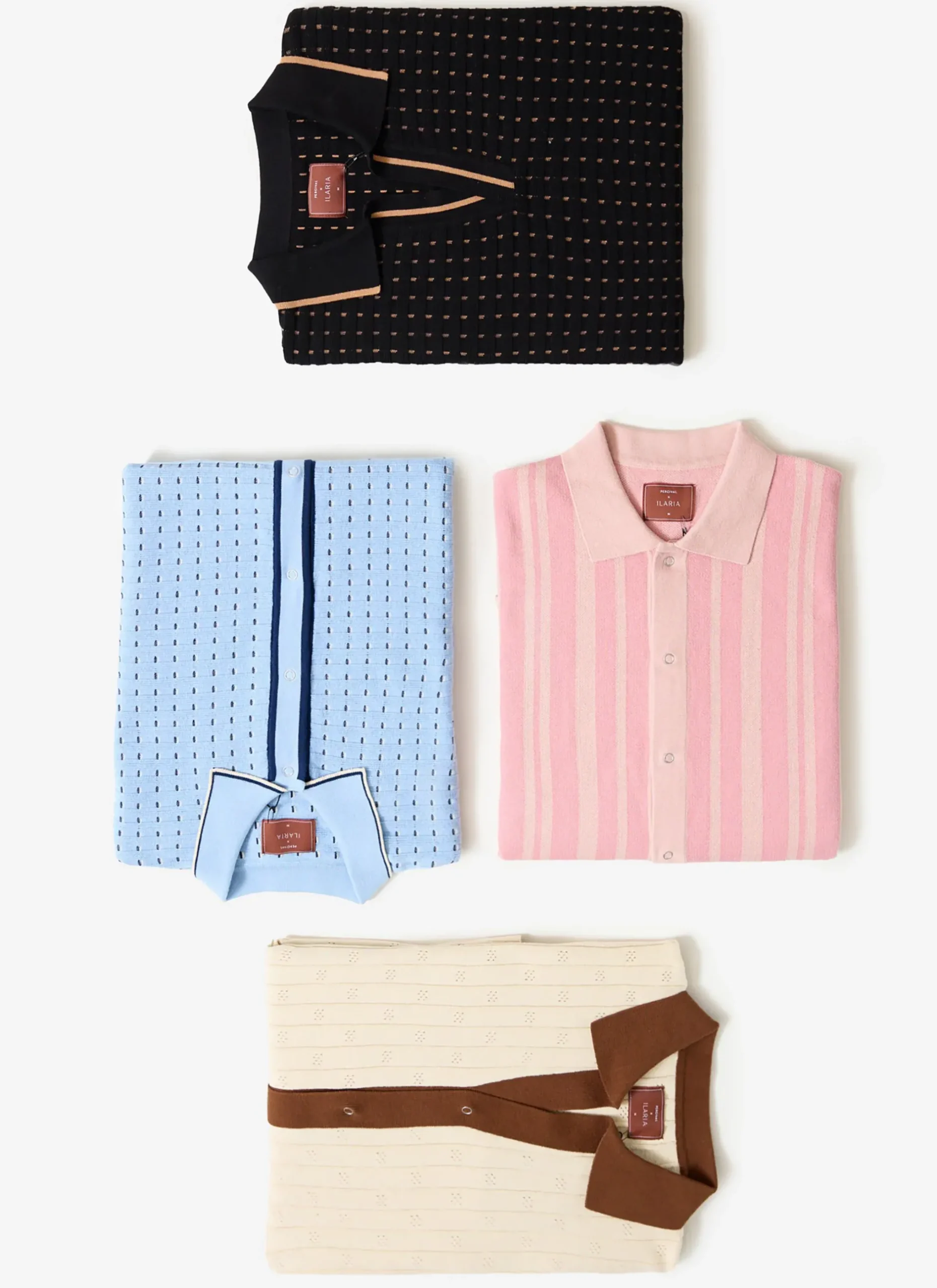 Percival Short Sleeve Shirts|Knitted Shirts^Open Collar Knitted Polo Ecru