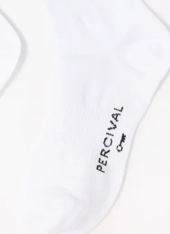 Percival Socks^Origami Embroidered Socks White