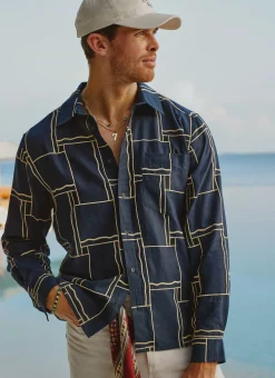 Percival Overshirts & Workshirts|Overshirts^Oversized Verona Shirt Navy