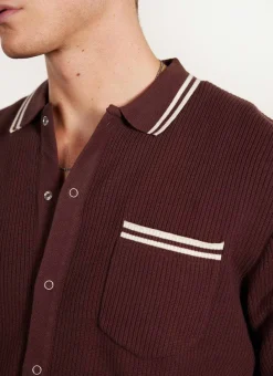 Percival Long Sleeve Shirts|Knitted Shirts^Pablo Cotton Knitted Shirt Espresso