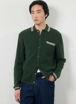 Percival Long Sleeve Shirts|Knitted Shirts^Pablo Cotton Knitted Shirt Forest