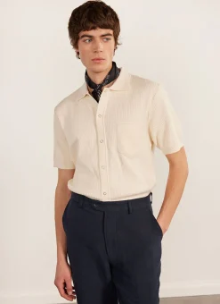 Percival Short Sleeve Shirts|Knitted Shirts^Pablo Cuban Shirt Cream